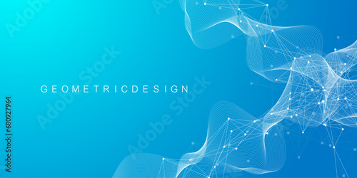 Global network connection banner design template. Header social network communication in the global business concept. Big data visualization. Internet technology