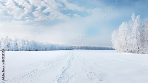 Wallpaper Mural Winter landscape of snowy road Torontodigital.ca