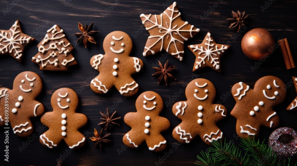 Christmas gingerbread man cookies and spices stock photo Christmas gingerbread man cookies and spices stock photo