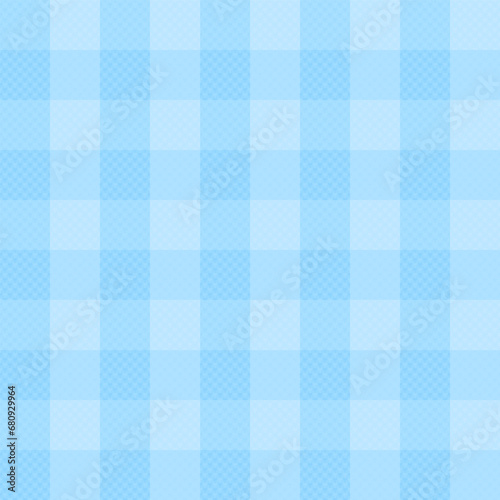 Gingham check plaid seamless pattern in cobalt blue with flower for tablecloth, scarf, flannel shirt, other modern fashion textile print.

