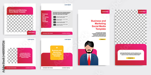 Social media carousel post banner layout in gradient red color background. For tips podcast, motivation, self-development, product, ads, influencer, microblog, sharing knowledge template