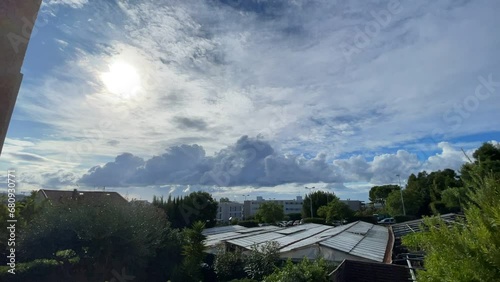 Timelapse of passing clouds in the south of France