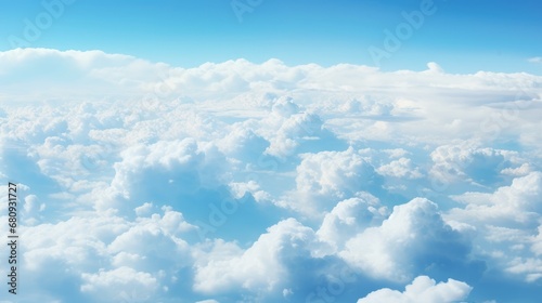 blue sky with clouds from above, Generative Ai
