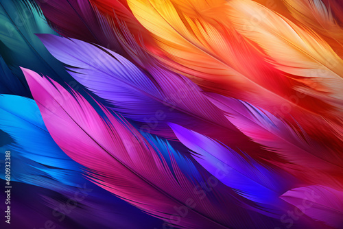 Colorful Bird Feathers Background Texture © Burin
