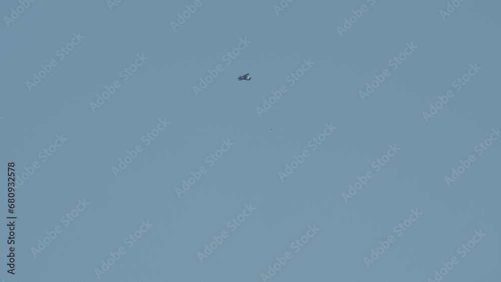 Skydivers jumping from a sports plane. Skydivers jumping from a sports plane.