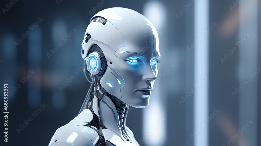 A robot with artificial intelligence A robot with artificial intelligence