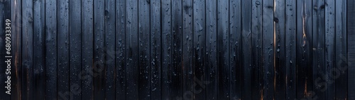 Raindrops on a Shiny Black Fence