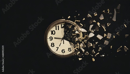Concept of passing away, the clock breaks down photo