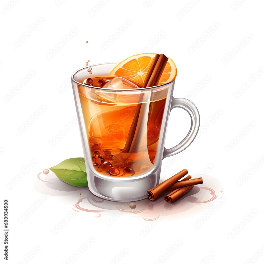 Tea with spices on white background. Tea with spices on white background.