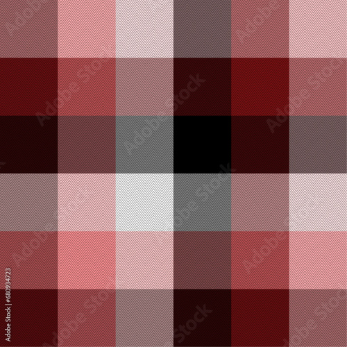 Black, Maroon, Pink Lumberjack Plaid Seamless Pattern, Buffalo Diagonal gingham Check Tartan Vector Pixel wtih herringbone