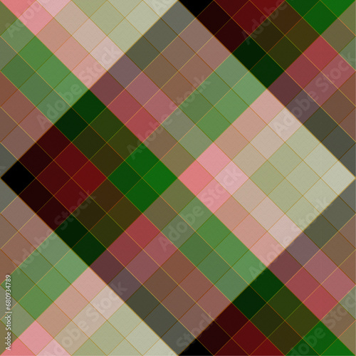 Colorful Plaid Seamless Pattern, Abstract Diagonal gingham, Check Tartan Vector Pixel, textured with herringbone background graphic for spring autumn winter fashion