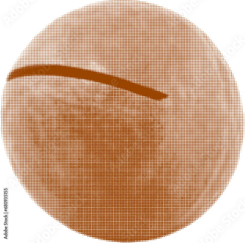 Macadamia nut, from brown circle dots of different sizes on white background