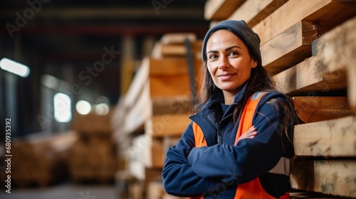 Confident Female Lumberjack Smiling
