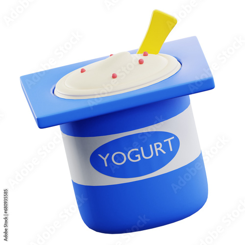 3d rendering yogurt milk