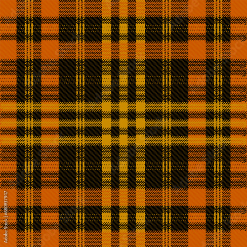 Abstract Burnt Orange, Black Check, Tartan Plaid Seamless Pttern Vector with Herringbone, EPS10 Illustration Edition