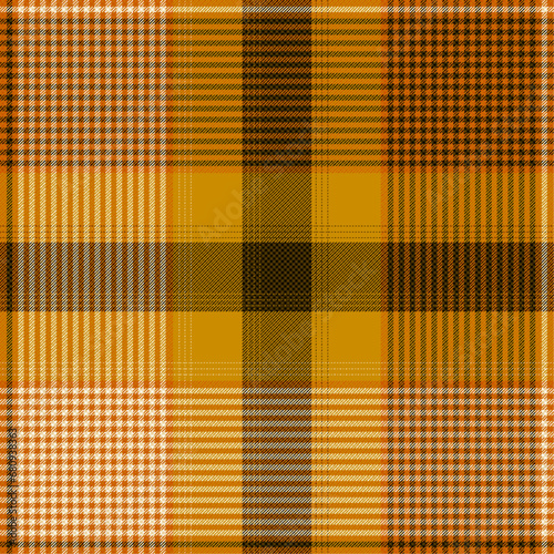 Burnt Orange, Black and Gold Lumberjack plaid seamless pattern, Check tartan vector image, EPS10