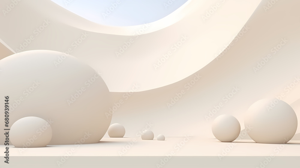 3d rendering white and cream tone background exhibition stand, podium, stage, product commercial photography background, PPT background product cosmetic display 3d rendering white and cream tone background exhibition stand, podium, stage, product commercial photography background, PPT background product cosmetic display