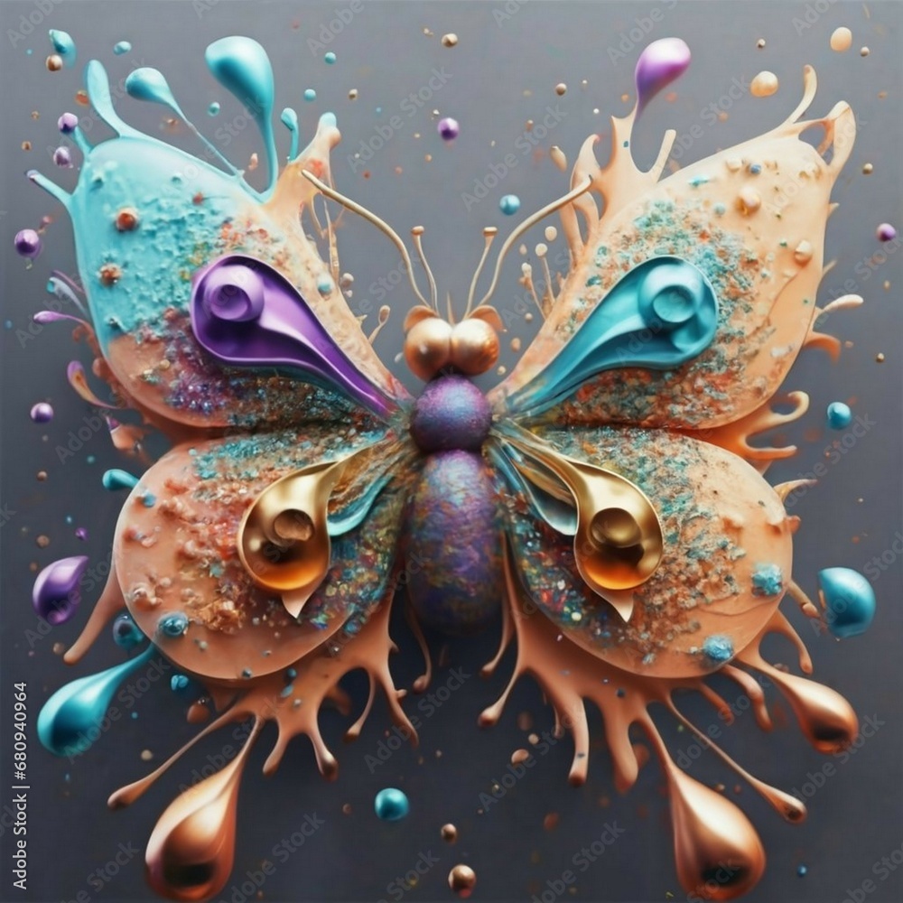 3D graphics Vibrant Butterfly Flower Butterfly Flower illustration 3D graphics Vibrant Butterfly Flower Butterfly Flower illustration