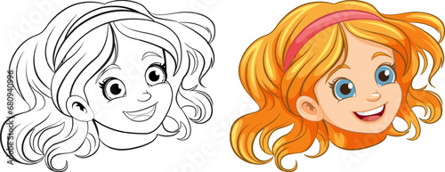Smiling Girl with Fancy Head Accessory
