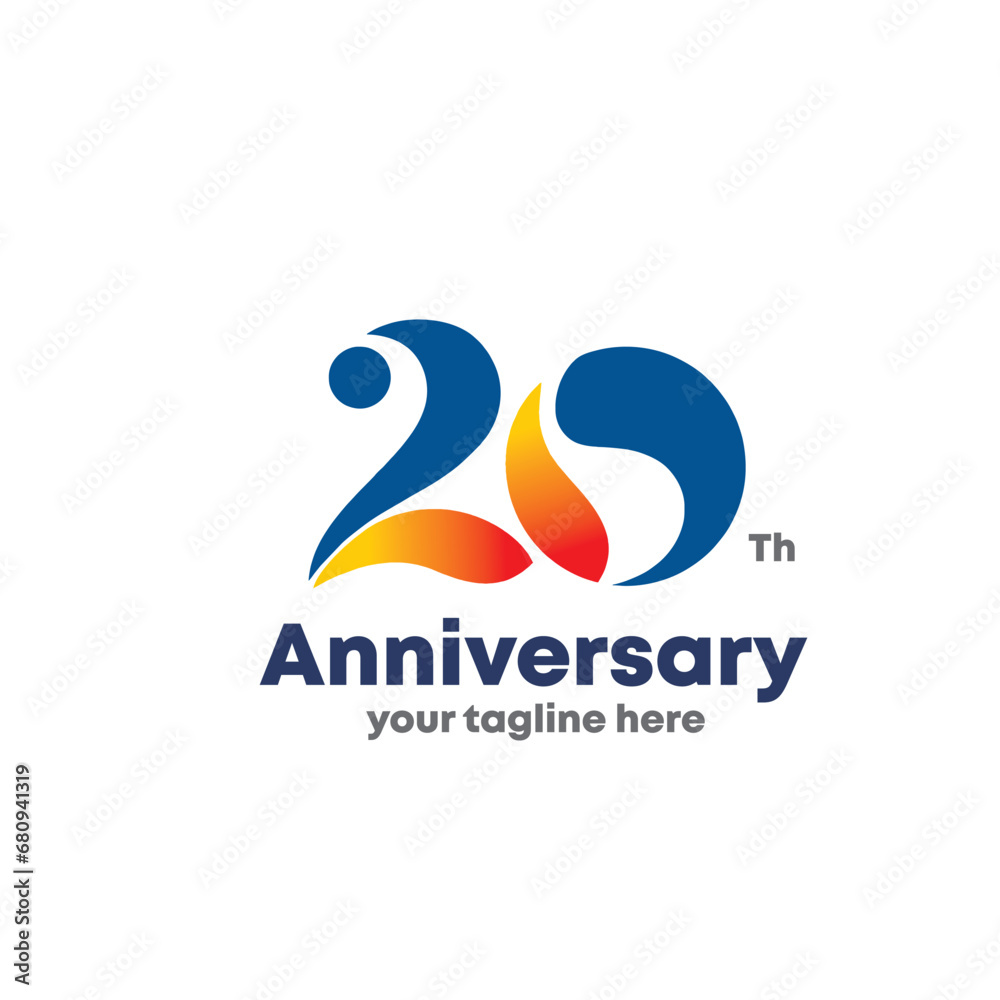Vector 20 th anniversary logo design inspiration