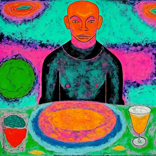 Man sitting at a table with...
