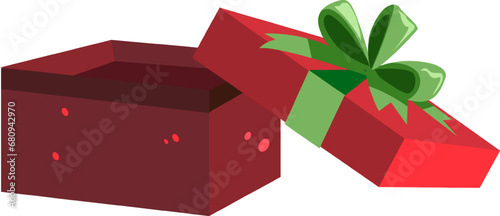 Red Gift Box with Open Lid