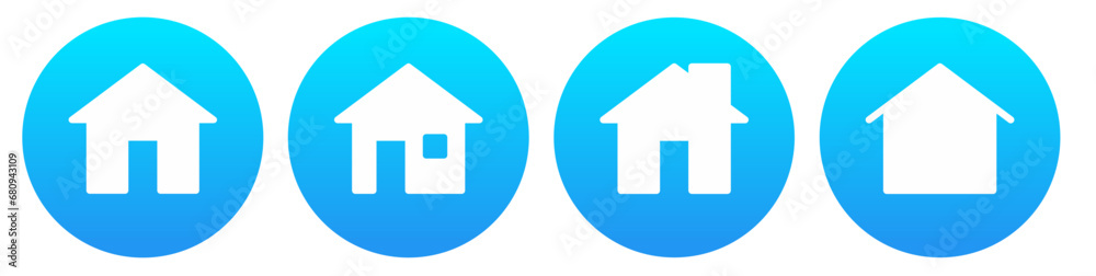 home page icon button on blue circle background home page icon button on blue circle background