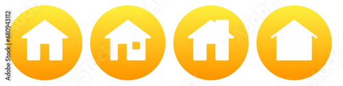 home page icon button on yellow circle background 