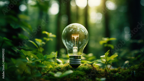 Eco-Friendly Light Bulb Integrated in Natural Environment