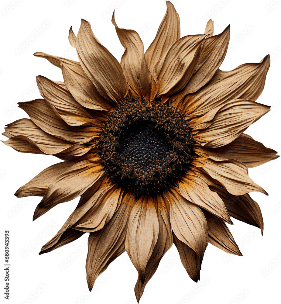 Fototapeta premium Sunflower Petals Clipart, Isolated on Clear Background