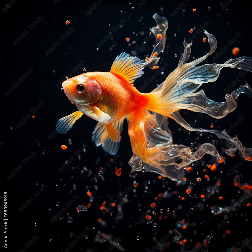 Fototapeta premium goldfish in water