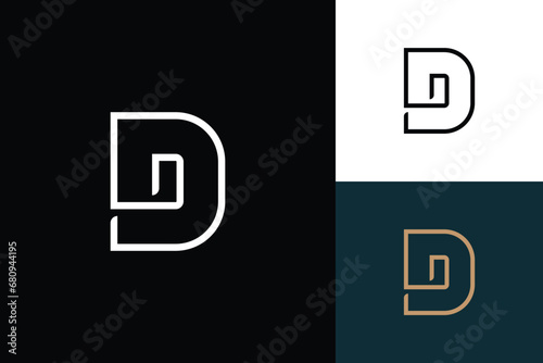 letter d monogram vector logo design