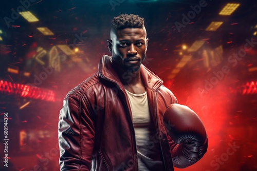The Boxing Enthusiast in the Fiery Red Leather Jacket