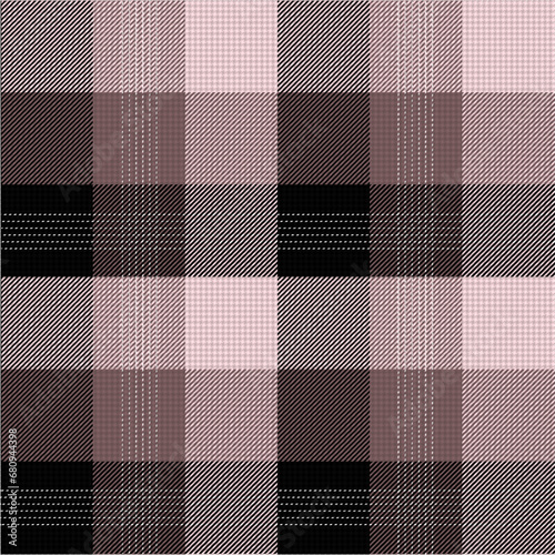 Diagonal gingham Black and Rose Taupe Buffalo Check Plaid Seamless Vector Pixel Patterns