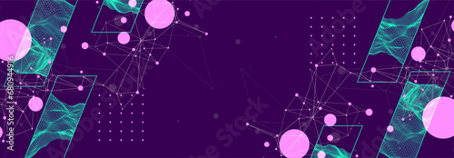 Modern science or technology elements. Trendy abstract background. Cyberspace surface illustration. Hand drawn vector.