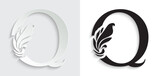 letter Q. flower letters. Vintage ornament initial Alphabet. Logo vector	
