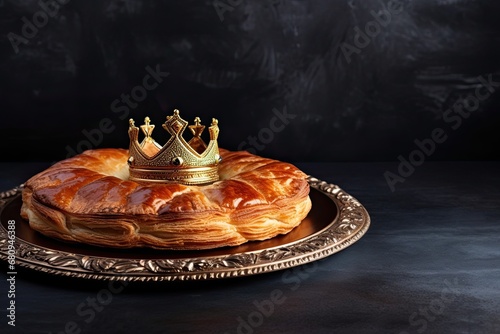 It is a French tradition to serve galette de roi for dinner. photo