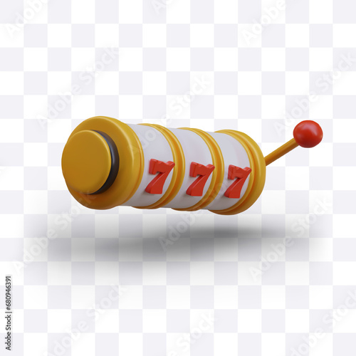 Part of slot machine with round detail and numbers. Win in poker machine. Concept of playing in casino, winning jackpot. Vector illustration in 3D style with shadow