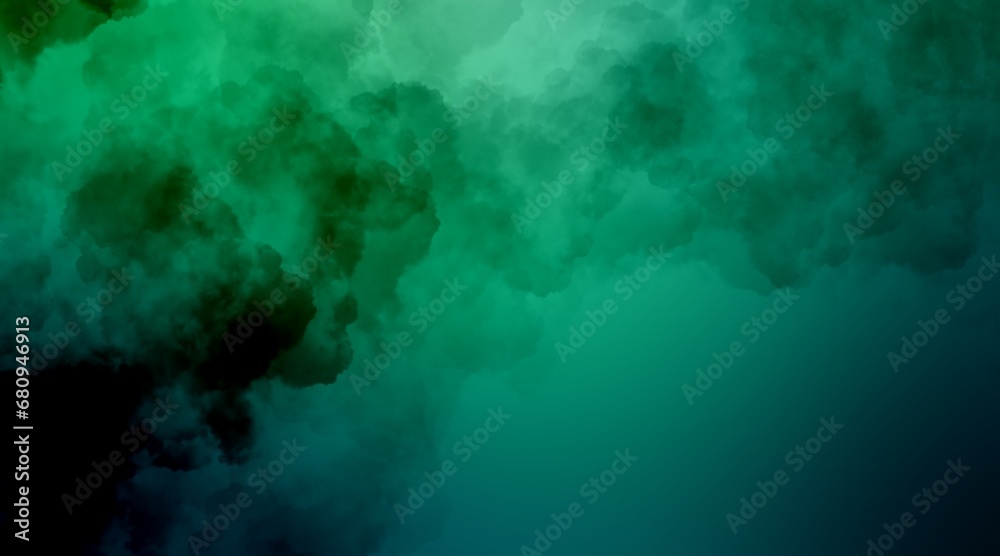 色水の中から見える美しい背景/グラフィック/デザイン/サムネイル/テクスチャ/素材/雲/緑