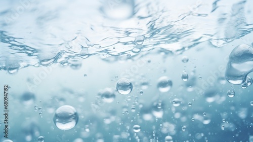 White water with ripples on the surface. Defocus blurred transparent white colored calm calm water surface texture with splashes and bubbles. Shiny pattern texture background with water waves