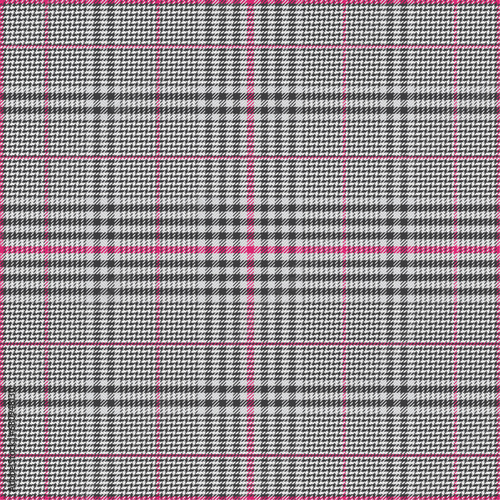 Abstract plaid seamless pattern glen in grey, pink, white with harringbone for textile print