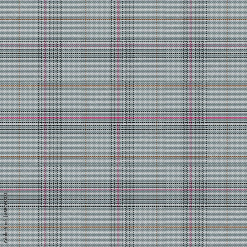 Abstract plaid seamless pattern glen in grey, pink, gold with harringbone for textile print