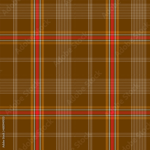 Christmas Red, Dark Brown Tartan Plaid Vector Seamless Pattern. Rustic Xmas, Scottish tartan vector for autumn winter scarf, flannel shirt, other modern fashion textile print.
