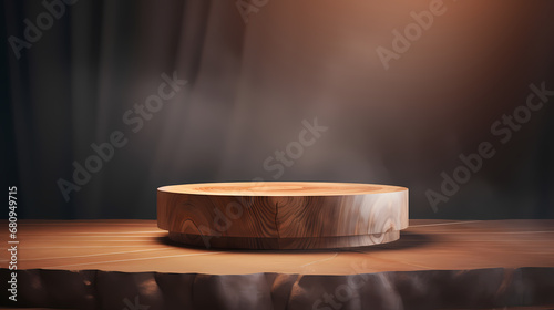 3d rendering wooden product exhibition stand, podium, stage, product commercial photography background, PPT background product cosmetics display