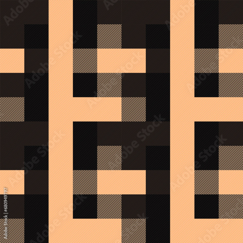 Wallpaper Mural Plaid Check seamless Pattern in Brown tartan classic timeless grid. checkered eps10 vector graphic, for spring summer autumn winter flannel shirt, blanket, duvet cover, other modern fashion textile Torontodigital.ca
