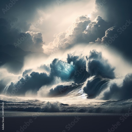 storm over the ocean background