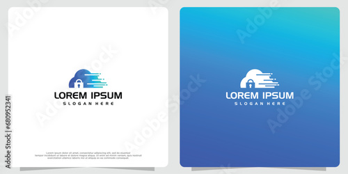 Cloud icon vector logo design template.