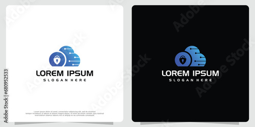 Cloud icon vector logo design template.