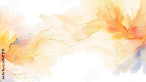 an abstract painting of yellow and blue flowers. Abstract Topaz Fall leaves background. VIP photo