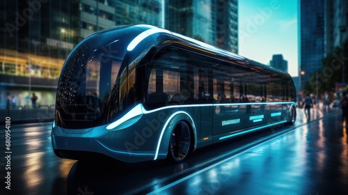 Future transportation, robots and transportation,Smart autonomous public transport,  photo